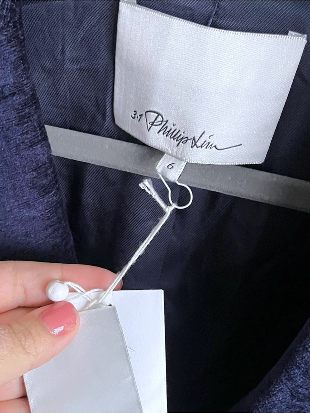 NWT 3.1 Phillip Lim Soft Textured Double Breasted Blazer Jacket Size 6 Navy - Picture 5 of 7